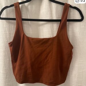 All in Motion - Square Neck Crop Top - Rust